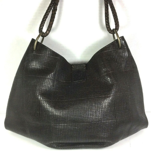 Sondra Roberts Brown Faux Leather Patterned Hobo - Picture 2 of 8
